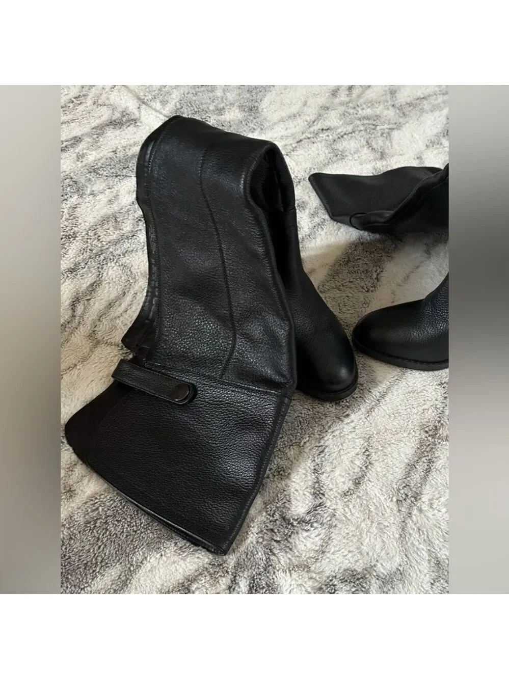 Franco Sarto Black Over-the-Knee leather Boots-size 7-EUC - Picture 13 of 15